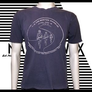 70s Blue Vintage Pre-Boston Marathon Running Tee